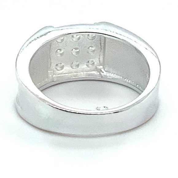 Cubic Zirconia 1.00ct Platinum Finish Solid 925 Sterling Silver Ring - Picture 4 of 5